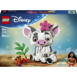 LEGO | Disney Vaiana 43292 Pua Action Figure, Maialino Giocattolo con Fiore, Granchio e Zattera, Regalo per Bambini da 9+