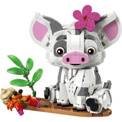 LEGO | Disney Vaiana 43292 Pua Action Figure, Maialino Giocattolo con Fiore, Granchio e Zattera, Regalo per Bambini da 9+