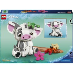 LEGO | Disney Vaiana 43292 Pua Action Figure, Maialino Giocattolo con Fiore, Granchio e Zattera, Regalo per Bambini da 9+