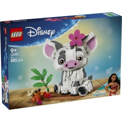 LEGO | Disney Vaiana 43292 Pua Action Figure, Maialino Giocattolo con Fiore, Granchio e Zattera, Regalo per Bambini da 9+
