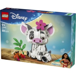 LEGO | Disney Vaiana 43292 Pua Action Figure, Maialino Giocattolo con Fiore, Granchio e Zattera, Regalo per Bambini da 9+