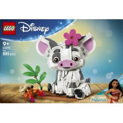 LEGO | Disney Vaiana 43292 Pua Action Figure, Maialino Giocattolo con Fiore, Granchio e Zattera, Regalo per Bambini da 9+