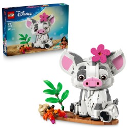 LEGO | Disney Vaiana 43292 Pua Action Figure, Maialino Giocattolo con Fiore, Granchio e Zattera, Regalo per Bambini da 9+