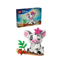 LEGO | Disney Vaiana 43292 Pua Action Figure, Maialino Giocattolo con Fiore, Granchio e Zattera, Regalo per Bambini da 9+