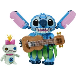 LEGO | Disney 43296 Stitch e Scrump, 2 Action Figure Giocattolo con Accessori, Decorazione Cameretta, Regalo per Bambini 9+
