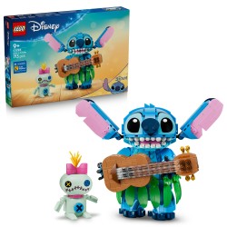 LEGO | Disney 43296 Stitch e Scrump, 2 Action Figure Giocattolo con Accessori, Decorazione Cameretta, Regalo per Bambini 9+
