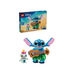 LEGO | Disney 43296 Stitch e Scrump, 2 Action Figure Giocattolo con Accessori, Decorazione Cameretta, Regalo per Bambini 9+