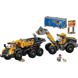 LEGO City 60494 Camion Ribaltabile e Pala Meccanica, Veicoli Giocattolo con Funzioni e 3 Minifigure, Regalo per Bambini da 8+