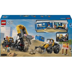 LEGO City 60494 Camion Ribaltabile e Pala Meccanica, Veicoli Giocattolo con Funzioni e 3 Minifigure, Regalo per Bambini da 8+
