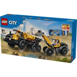 LEGO City 60494 Camion Ribaltabile e Pala Meccanica, Veicoli Giocattolo con Funzioni e 3 Minifigure, Regalo per Bambini da 8+