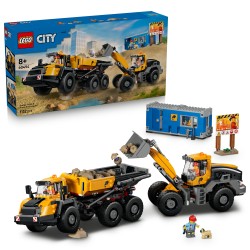 LEGO City 60494 Camion Ribaltabile e Pala Meccanica, Veicoli Giocattolo con Funzioni e 3 Minifigure, Regalo per Bambini da 8+