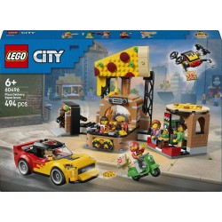 LEGO City 60496 Centro di Consegna Pizze con Veicoli, con Macchina Giocattolo, Scooter, Drone e Cabinato Arcade, Regalo da 6+