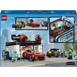 LEGO City 60497 Autolavaggio Drive-In Giocattolo con 2 Modellini di Auto, Funzione di Lavaggio e 4 Minifigure, Regalo da 6+