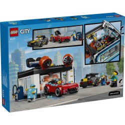 LEGO City 60497 Autolavaggio Drive-In Giocattolo con 2 Modellini di Auto, Funzione di Lavaggio e 4 Minifigure, Regalo da 6+