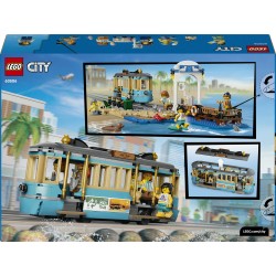 LEGO City Classic 60506 Tram Classico della Spiaggia, Treno Giocattolo con Binari e Scena di Strada, Regalo per Bambini da 7+