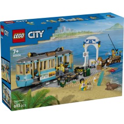 LEGO City Classic 60506 Tram Classico della Spiaggia, Treno Giocattolo con Binari e Scena di Strada, Regalo per Bambini da 7+
