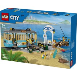 LEGO City Classic 60506 Tram Classico della Spiaggia, Treno Giocattolo con Binari e Scena di Strada, Regalo per Bambini da 7+