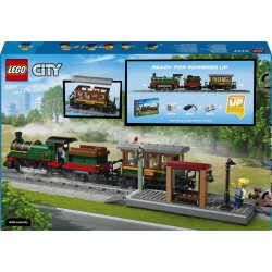 LEGO City 60511 Treno a Vapore Vintage, Giocattolo STEM con Stazione, Binari, Cabina di Comando e Segnale di Stop, Regalo 7+