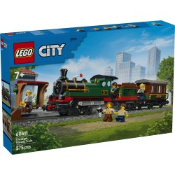 LEGO City 60511 Treno a Vapore Vintage, Giocattolo STEM con Stazione, Binari, Cabina di Comando e Segnale di Stop, Regalo 7+