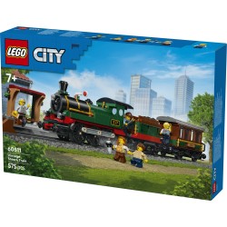 LEGO City 60511 Treno a Vapore Vintage, Giocattolo STEM con Stazione, Binari, Cabina di Comando e Segnale di Stop, Regalo 7+
