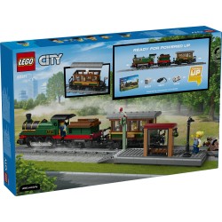 LEGO City 60511 Treno a Vapore Vintage, Giocattolo STEM con Stazione, Binari, Cabina di Comando e Segnale di Stop, Regalo 7+