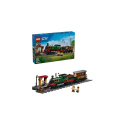 LEGO City 60511 Treno a Vapore Vintage, Giocattolo STEM con Stazione, Binari, Cabina di Comando e Segnale di Stop, Regalo 7+