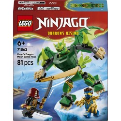 LEGO NINJAGO 71862 Battle Pack Mech Drago di Lloyd, Giocattolo Ninja con Action Figure e 3 Minifigure, Regalo per Bambini 6+