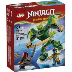 LEGO NINJAGO 71862 Battle Pack Mech Drago di Lloyd, Giocattolo Ninja con Action Figure e 3 Minifigure, Regalo per Bambini 6+