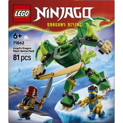 LEGO NINJAGO 71862 Battle Pack Mech Drago di Lloyd, Giocattolo Ninja con Action Figure e 3 Minifigure, Regalo per Bambini 6+