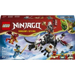 LEGO NINJAGO 71863 Zilvar e Grimtak la Bestia Drago, Giocattolo Ninja con Action Figure e 3 Minifigure, Regalo per Bambini 7+