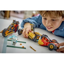 LEGO NINJAGO 71864 Veicoli Combinanti di Kai e Cole, con Macchina e Moto Giocattolo e 3 Minifigure, Regalo per Bambini da 7+