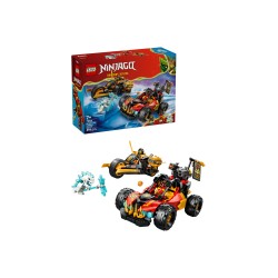 LEGO NINJAGO 71864 Veicoli Combinanti di Kai e Cole, con Macchina e Moto Giocattolo e 3 Minifigure, Regalo per Bambini da 7+