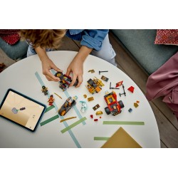 LEGO NINJAGO 71864 Veicoli Combinanti di Kai e Cole, con Macchina e Moto Giocattolo e 3 Minifigure, Regalo per Bambini da 7+