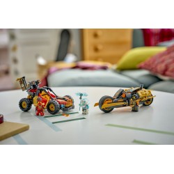 LEGO NINJAGO 71864 Veicoli Combinanti di Kai e Cole, con Macchina e Moto Giocattolo e 3 Minifigure, Regalo per Bambini da 7+