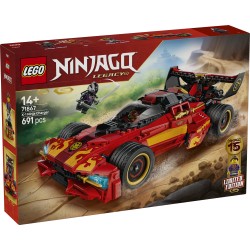 LEGO NINJAGO 71867 Super-Bolide Ninja X-1 - 15° Anniversario, Modello Auto con Moto Giocattolo e 3 Minifigure, Regalo per 14+