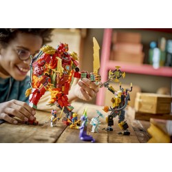 LEGO NINJAGO 71868 Mech Drago Mutaforma di Wyldfyre, Action Figure Giocattolo 2in1 con Mech e 6 Minifigure, Regalo Bambini 9+