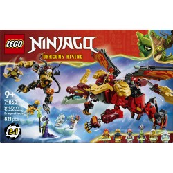 LEGO NINJAGO 71868 Mech Drago Mutaforma di Wyldfyre, Action Figure Giocattolo 2in1 con Mech e 6 Minifigure, Regalo Bambini 9+