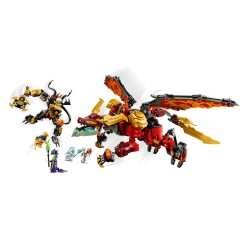 LEGO NINJAGO 71868 Mech Drago Mutaforma di Wyldfyre, Action Figure Giocattolo 2in1 con Mech e 6 Minifigure, Regalo Bambini 9+
