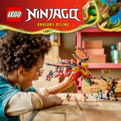 LEGO NINJAGO 71868 Mech Drago Mutaforma di Wyldfyre, Action Figure Giocattolo 2in1 con Mech e 6 Minifigure, Regalo Bambini 9+