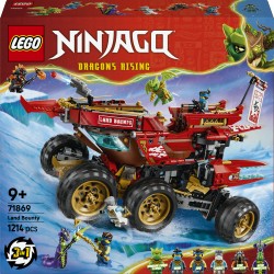 LEGO NINJAGO 71869 Bounty di Terra, Giocattolo 3 in 1 Trasformabile in Nave Volante, Macchina e Moto, Regalo per Bambini 9+