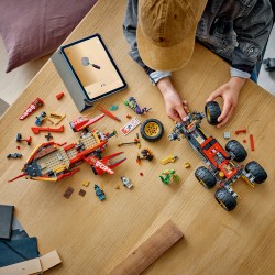 LEGO NINJAGO 71869 Bounty di Terra, Giocattolo 3 in 1 Trasformabile in Nave Volante, Macchina e Moto, Regalo per Bambini 9+