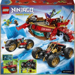 LEGO NINJAGO 71869 Bounty di Terra, Giocattolo 3 in 1 Trasformabile in Nave Volante, Macchina e Moto, Regalo per Bambini 9+