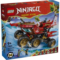 LEGO NINJAGO 71869 Bounty di Terra, Giocattolo 3 in 1 Trasformabile in Nave Volante, Macchina e Moto, Regalo per Bambini 9+