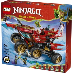 LEGO NINJAGO 71869 Bounty di Terra, Giocattolo 3 in 1 Trasformabile in Nave Volante, Macchina e Moto, Regalo per Bambini 9+