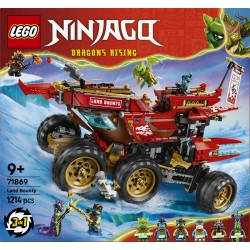 LEGO NINJAGO 71869 Bounty di Terra, Giocattolo 3 in 1 Trasformabile in Nave Volante, Macchina e Moto, Regalo per Bambini 9+