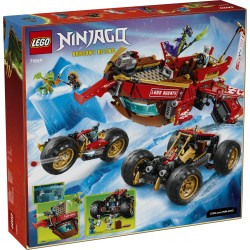 LEGO NINJAGO 71869 Bounty di Terra, Giocattolo 3 in 1 Trasformabile in Nave Volante, Macchina e Moto, Regalo per Bambini 9+