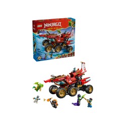 LEGO NINJAGO 71869 Bounty di Terra, Giocattolo 3 in 1 Trasformabile in Nave Volante, Macchina e Moto, Regalo per Bambini 9+