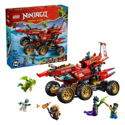 LEGO NINJAGO 71869 Bounty di Terra, Giocattolo 3 in 1 Trasformabile in Nave Volante, Macchina e Moto, Regalo per Bambini 9+