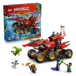 LEGO NINJAGO 71869 Bounty di Terra, Giocattolo 3 in 1 Trasformabile in Nave Volante, Macchina e Moto, Regalo per Bambini 9+