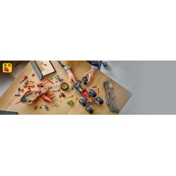 LEGO NINJAGO 71869 Bounty di Terra, Giocattolo 3 in 1 Trasformabile in Nave Volante, Macchina e Moto, Regalo per Bambini 9+